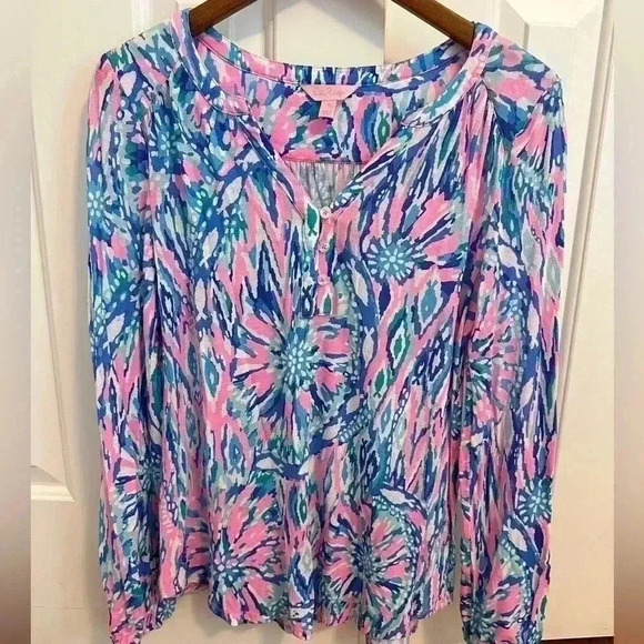 Lilly Pulitzer Tops - Lilly Pulitzer Lilias Tunic Cotton Top size Small